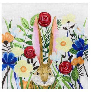click here to view larger image of Bunny in Blooms (hand painted canvases)