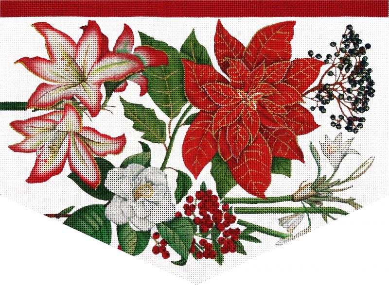click here to view larger image of Poinsettia Cuff (hand painted canvases)