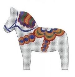click here to view larger image of Dala Horse White (printed canvas)
