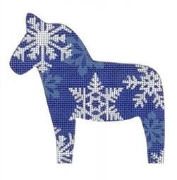 click here to view larger image of Dala Horse Snowflake (printed canvas)