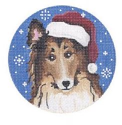 click here to view larger image of Rough Collie Santa Dog (hand painted canvases)