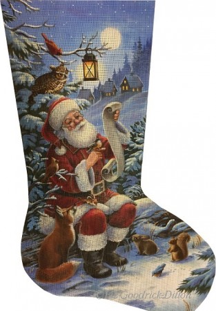 click here to view larger image of Santas Little Helpers Stocking (hand painted canvases)