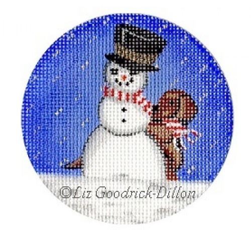 click here to view larger image of Snowman and Pup (hand painted canvases)