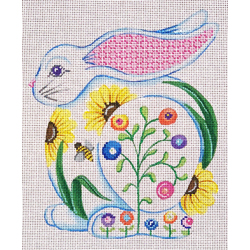 click here to view larger image of Bunny - Floral (hand painted canvases)