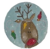 click here to view larger image of Rudolph w/Snowflakes (hand painted canvases)