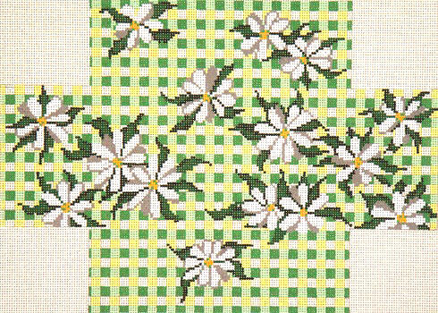 click here to view larger image of Daisy Gingham Brick Cover (hand painted canvases)