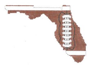 click here to view larger image of Football State Shaped - Florida (hand painted canvases)