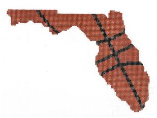 click here to view larger image of Basketball State Shaped - Florida (hand painted canvases)