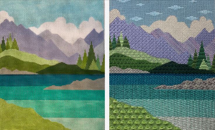 click here to view larger image of Mountain Graphic Landscape (hand painted canvases)