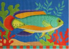 click here to view larger image of Green Tropical Fish (hand painted canvases)