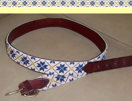 click here to view larger image of Nordic Snowflake Belt (hand painted canvases)