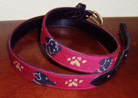 click here to view larger image of Black Lab Belt (hand painted canvases)