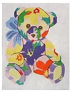 click here to view larger image of Blue Tender Teddy (hand painted canvases)