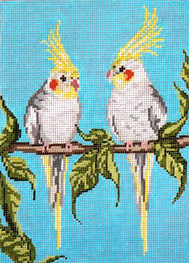click here to view larger image of Bird Boys Cockatiels (hand painted canvases)