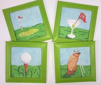 click here to view larger image of Golf Coaster Inserts (hand painted canvases 2)