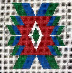 click here to view larger image of Blue/Green/Red Mexican Geometric 4 (hand painted canvases)