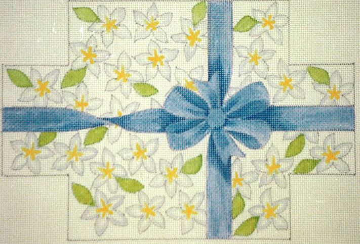 click here to view larger image of Bow and Flowers Brick   (hand painted canvases)