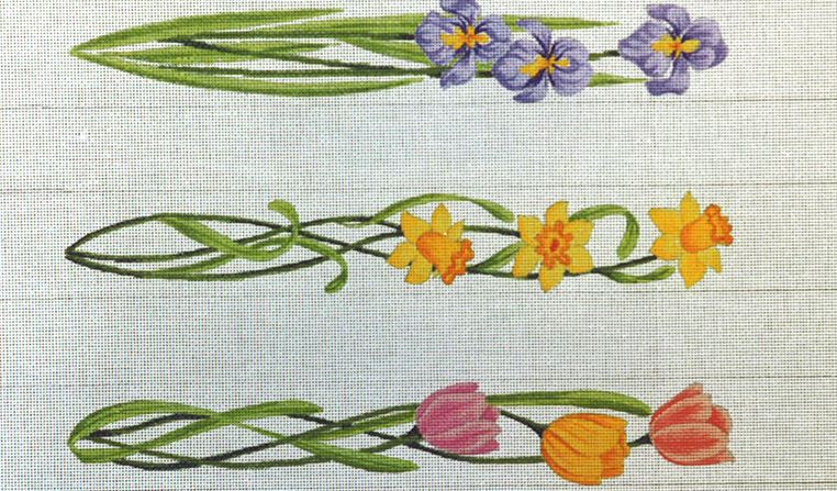 click here to view larger image of Luggage Straps - May Flowers  (hand painted canvases)