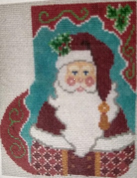 click here to view larger image of Regal Santa Mini Sock (hand painted canvases)