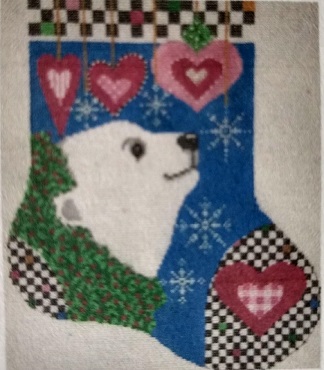click here to view larger image of Polar Christmas Midi Sock (hand painted canvases)