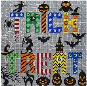 click here to view larger image of Scary Trick or Treat (hand painted canvases)