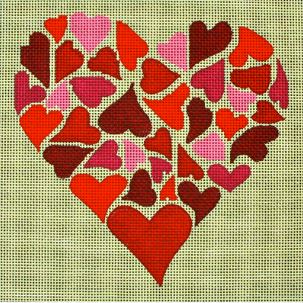 click here to view larger image of Mosaic Hearts (hand painted canvases)