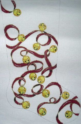 click here to view larger image of Ribbon w/Sleigh Bells (hand painted canvases)