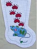 click here to view larger image of Mini Stocking for Cat (hand painted canvases)