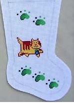 click here to view larger image of Mini Stocking for Kitty (hand painted canvases)