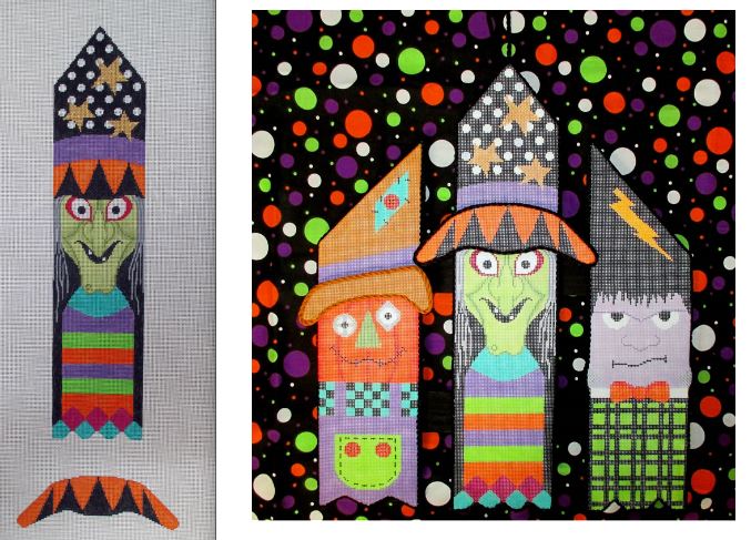 click here to view larger image of Picket Fence Witch (center) (hand painted canvases)