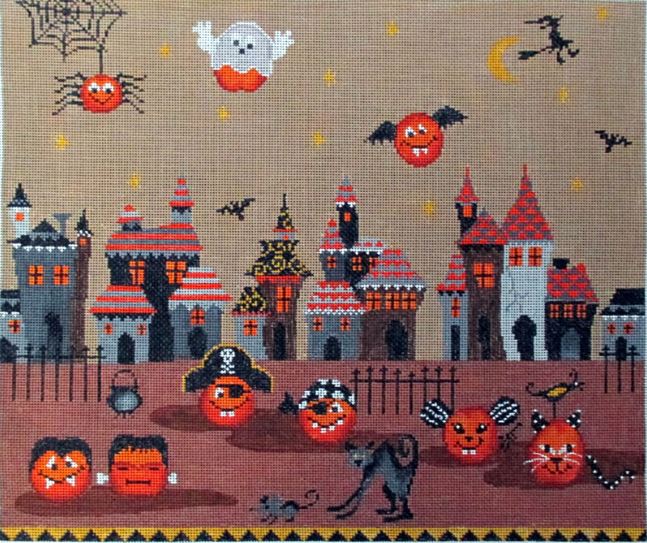 click here to view larger image of Cheeky Pumpkins Trick or Treat (hand painted canvases)