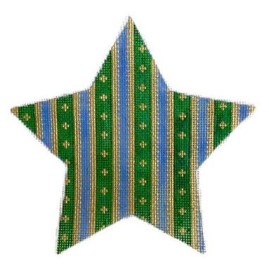 click here to view larger image of Christmas Stripes Star (hand painted canvases)