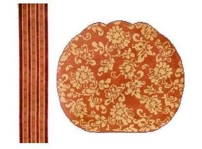 click here to view larger image of Karens Damask Pumpkin (2 pieces) (hand painted canvases)