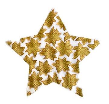 click here to view larger image of Poinsettia Star - Gold (hand painted canvases)