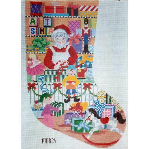 click here to view larger image of Mrs Claus Stocking (hand painted canvases)