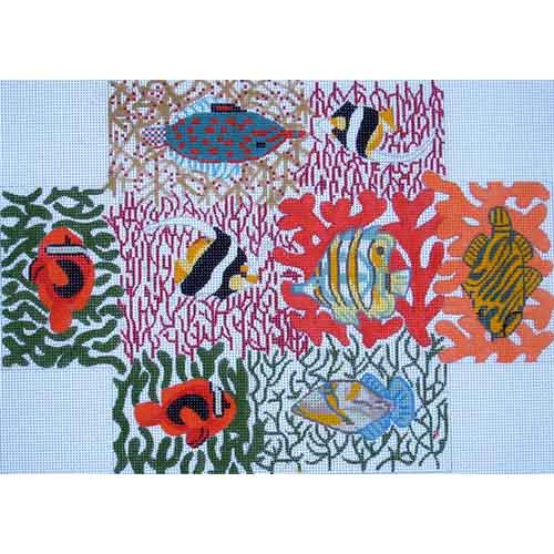 click here to view larger image of Tropical Fish Brick Cover (hand painted canvases)