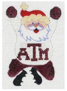 click here to view larger image of Cheering Santa - Texas A & M (hand painted canvases)