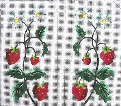 click here to view larger image of Strawberries Eye Glass Case (hand painted canvases)