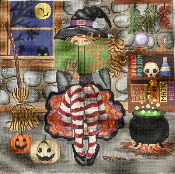 click here to view larger image of Stitching Girl - Witch (hand painted canvases)