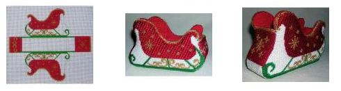 click here to view larger image of Basket - Sleigh (hand painted canvases)