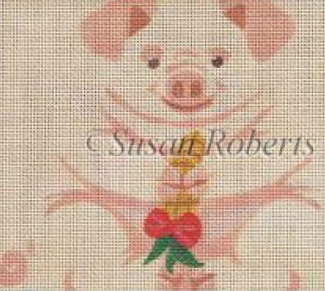 click here to view larger image of Pig Tissue Roll Ornament    (hand painted canvases)