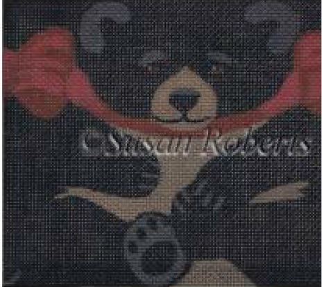 click here to view larger image of Black Bear Tissue Roll Ornament    (hand painted canvases)