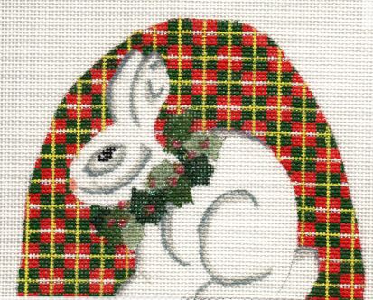 click here to view larger image of Rabbit on Plaid (hand painted canvases)