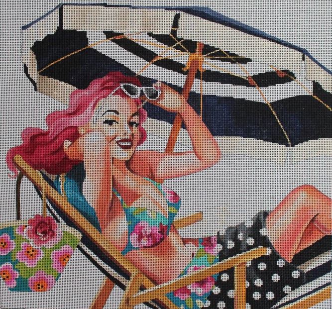 click here to view larger image of Woman Under Umbrella (hand painted canvases)