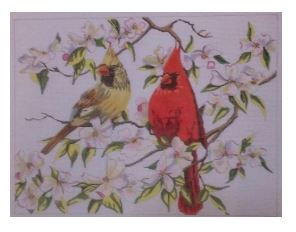 click here to view larger image of Cardinals (hand painted canvases)