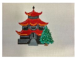 click here to view larger image of Christmas House - Pagoda (hand painted canvases)