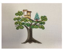 click here to view larger image of Christmas House - Tree House (hand painted canvases)