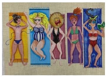click here to view larger image of Sunbathers (hand painted canvases)