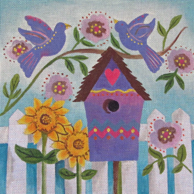 click here to view larger image of Bluebird Birdhouse (hand painted canvases)