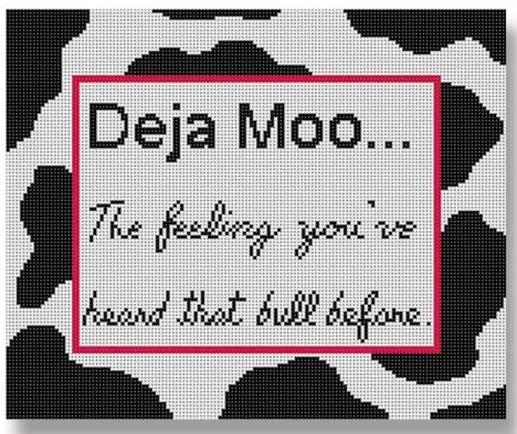click here to view larger image of Deja Moo (hand painted canvases)